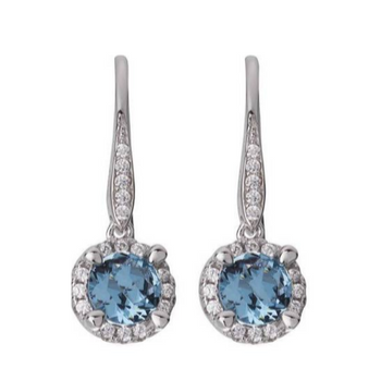Azure Blue drop sterling silver earrings