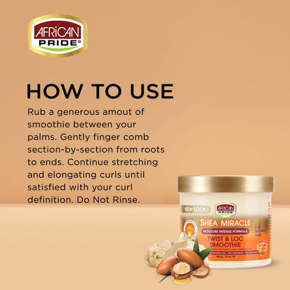African Pride Shea Butter Miracle Moisture Intense Twist & Loc Smoothie 340g