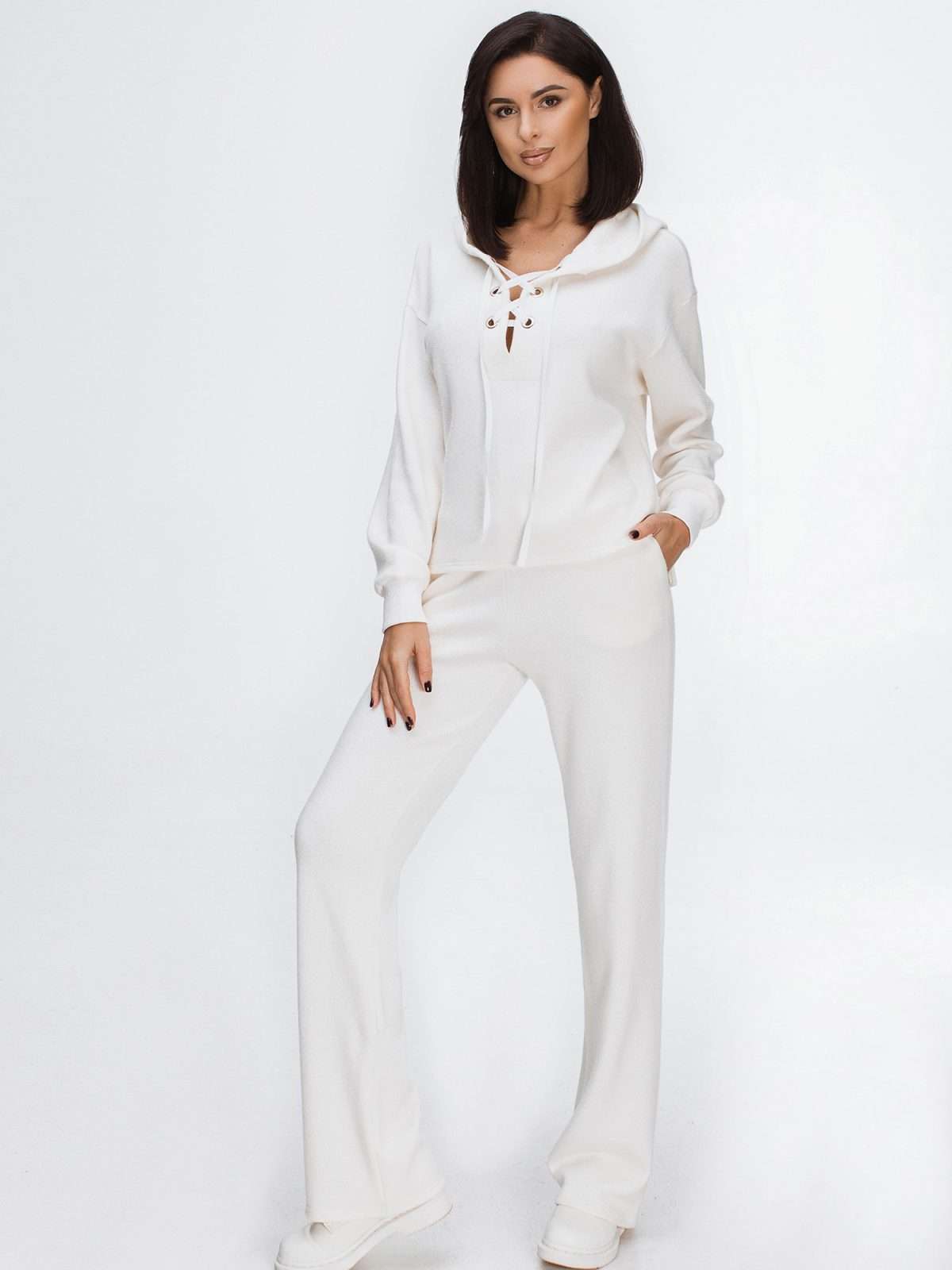 white matching bridal set