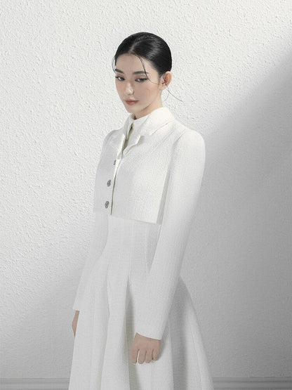 The pleated swing bridal retro dress suit