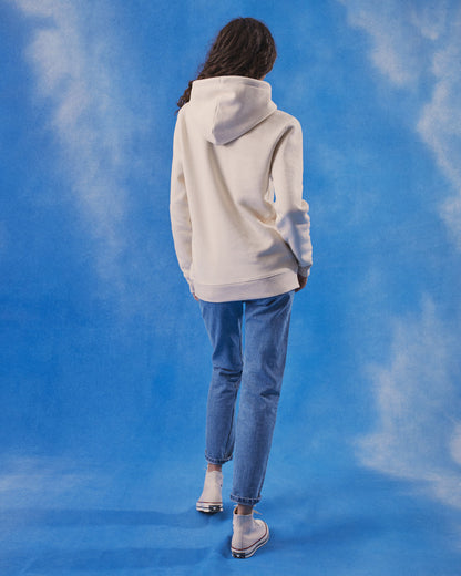Strawberry Embroidered Hoodie Ecru Women